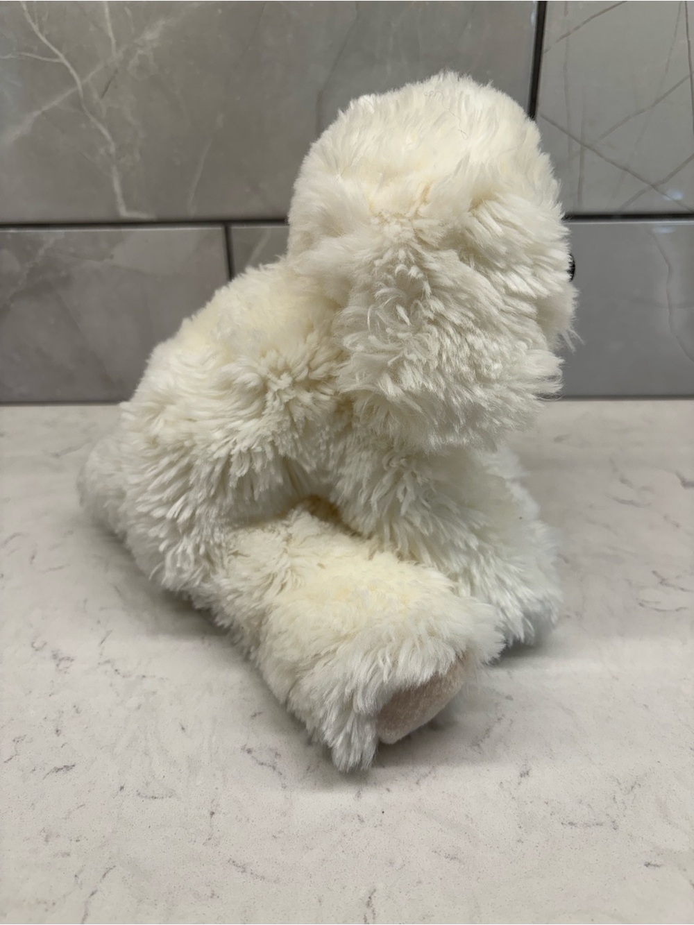 RUSS BERRIE Muffin White Fluffy Plush Puppy Dog Hard Eyes Nose Bichon Frise - Picture 2 of 9